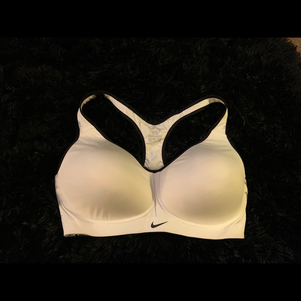White and black sports bra